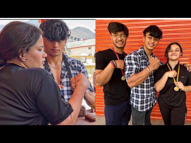 //HER FIRST ARMWRESTLING COMPETITION ️//~Aryan kandari 