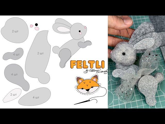 Кролик своими руками / Ёлочные игрушки из фетра своими руками / DIY Cute Felt Bunny