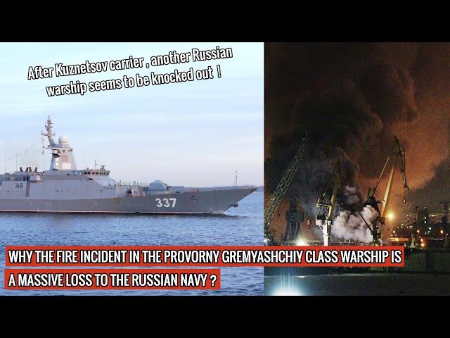 Almost fully constructed Provorny corvette of #RussiaNavy catches fire !