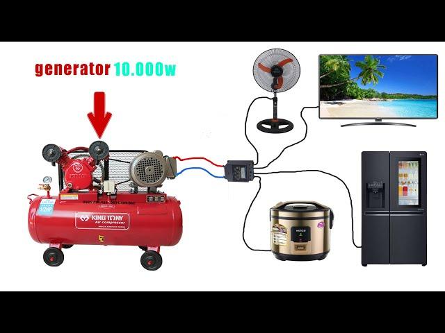 I make an air compressor into a 10,000w generator