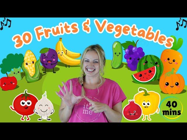 Fruits & Vegetables Name for Toddlers - First Words for Babies - Speech Therapy - English Vocabulary