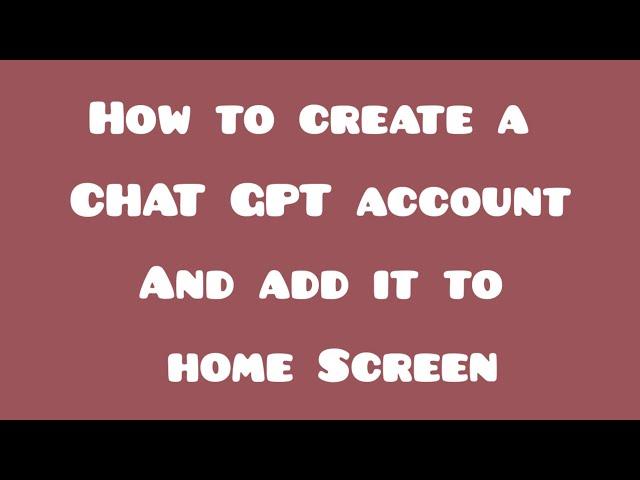 Unbelievable Trick to Create CHAT GPT - Add It to Your Homescreen Now!