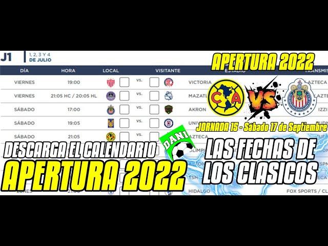 Listo el calendario del APERTURA 2022 LIGAMX | Revisamos las fechas de los Clásicos | DESCARGALO