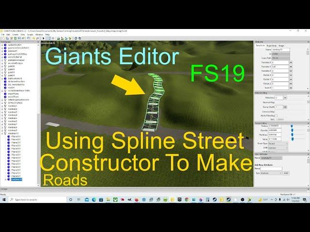 Giants Editor Tutorial | How To Use Spline Street Constructor For Making Roads On FS19 Or FS22 Map