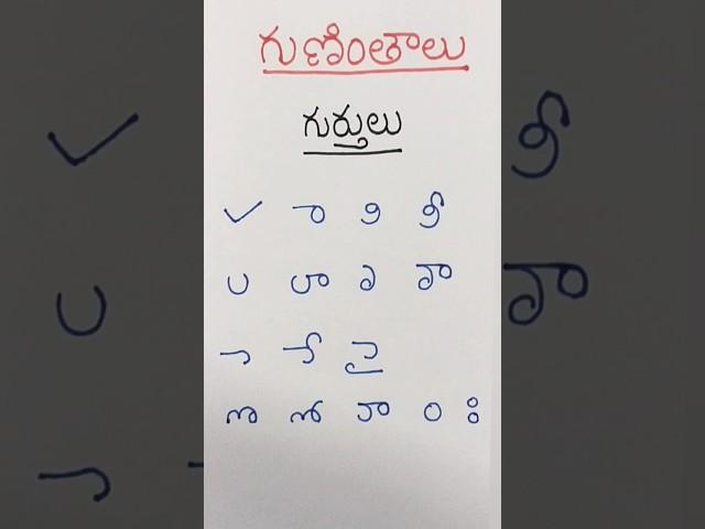 #1. గుణింతాలు.. గుణింతం గుర్తులు. #shorts #telugu #learning #viral #trending