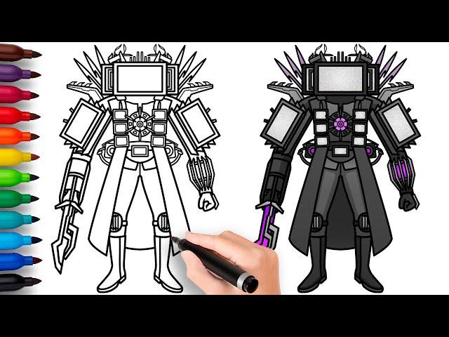 HOW TO DRAW NEW DARKZONE TITAN TV MAN | Skibidi Toilet Darkzone - Easy Step by Step Drawing