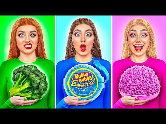 Eating Only One Colored Food For 24 Hours Challenge | Epic Food Battle by Multi DO Challenge