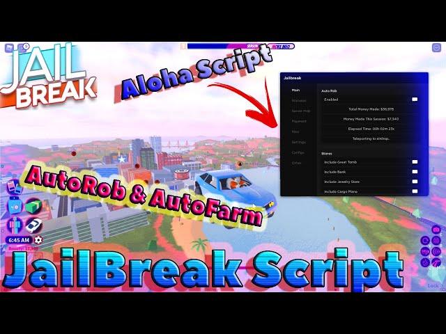 {NEW} *OP & BEST* JailBreak GUI | AutoFarm | Kill Aura | Anti-Ragdoll/Skydive | AutoRob | PASTEBIN