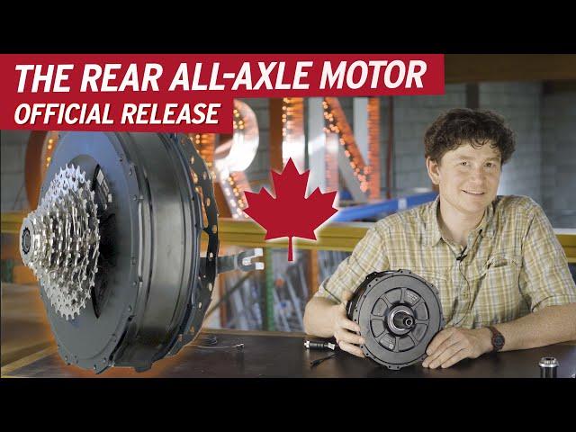 Introducing Grin's REAR All-Axle Hub Motor.  Quick Release and Thru-Axle, Integrated PAS