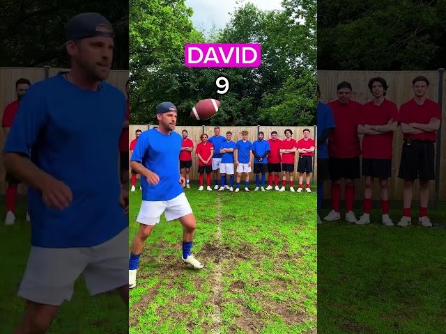 Who can do the most kick ups with a football? 