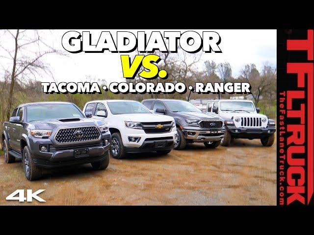 The 2020 Jeep Gladiator Takes on Tacoma, Ranger, & Colorado in This Epic First-Ever Truck Shoot Out!