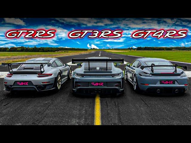 DRAG RACE! PORSCHE GT2 RS VS 992 GT3 RS VS GT4 RS!