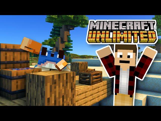 Playing My New Modpack LIVE | Minecraft Unlimited - Creating a Crab Fishing Farm