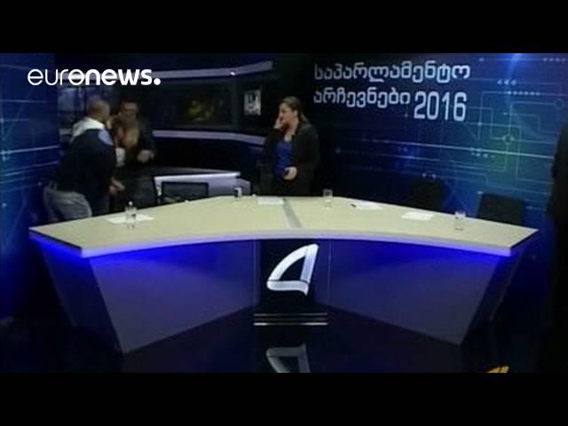 Brawl erupts between Georgian parliamentary candidates on live TV