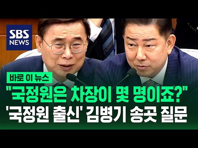 "국정원은 차장이 몇 명이나 있죠?"…'국정원 출신' 김병기 송곳 질문 / SBS / 바로이뉴스