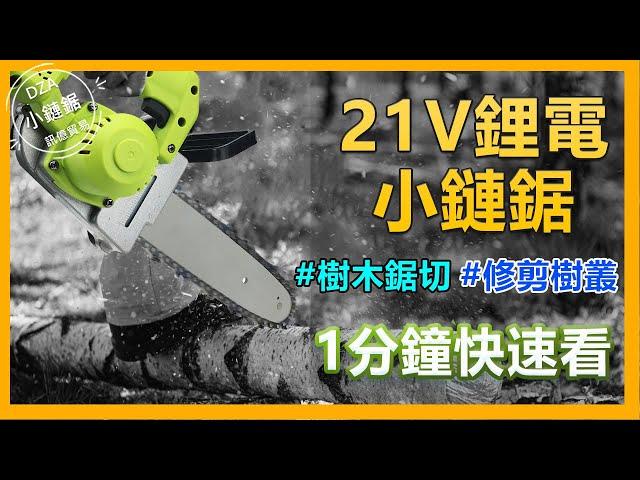 1分鐘快速看：DZA 21V 鋰電10吋小鏈鋸共享電池 省錢買更多