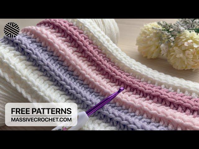 ONE ROW REPEAT!️SUPER EASY Crochet Pattern for Beginners - Crochet Stitch for Baby Blanket & Bag