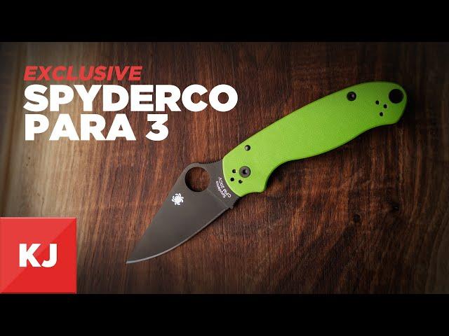 Spyderco Para 3 with Black Steel Blade (Lime Green) | KnifeJoy Exclusive