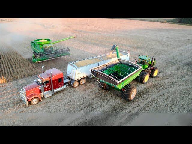 Harvesting Soybeans Till Nightfall