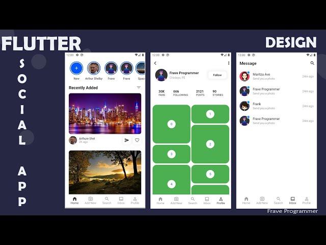 FLUTTER | SOCIAL APP UI |  MODERN DESIGN UI | TUTORIAL