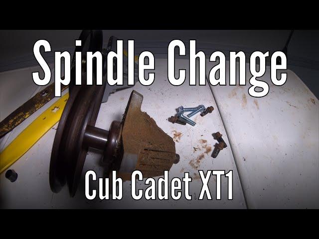 How to change or replace mower spindle on a Cub Cadet XT1 lawn mower.