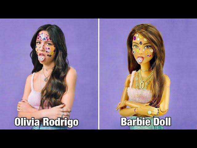 DIY Olivia Rodrigo Look For Your Barbie Doll! SOUR Album Cover - Fuzzy Top| Skirt| Jewelry| Nails