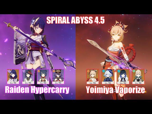 C0 Raiden Hypercarry & C0 Yoimiya Vaporize | Spiral Abyss 4.5 | Genshin Impact