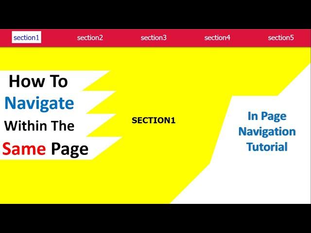 How To Navigate Within The Same Page | In-Page Navigation Tutorial