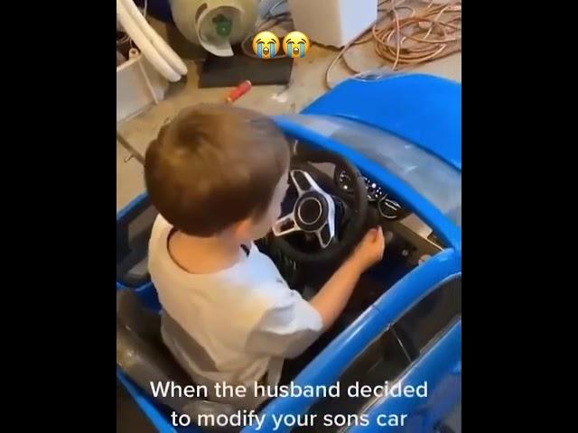 Dad Modified His Sons electric car  #funny #bonding #fyp #life #dad