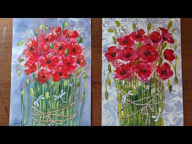 МАКИ /МАСТЕР- КЛАСС ЖИВОПИСИ/poppy master class painting