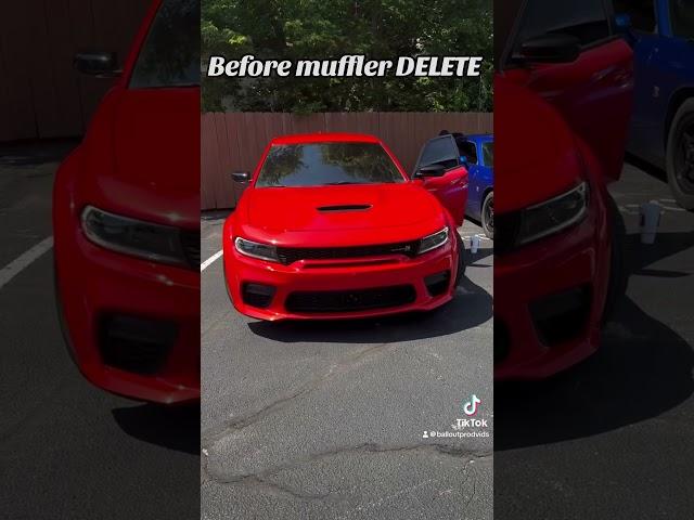 MUFFLER DELETE ON A 2023 scatpack wide body #cars #fyp #trending #scatpackclub #mopar #automobile