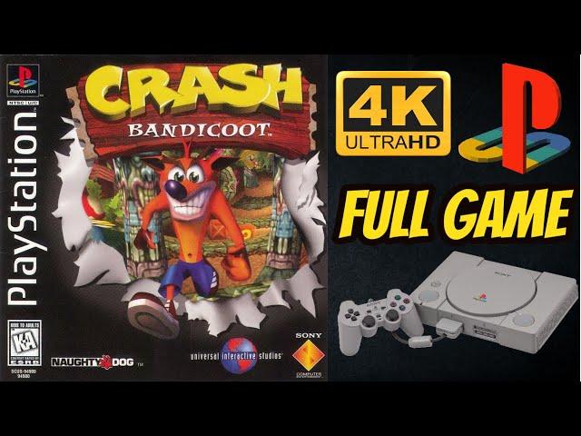 Crash Bandicoot | PS1 | 4K60ᶠᵖˢ UHD | 100% Longplay Walkthrough Playthrough Full Movie Game