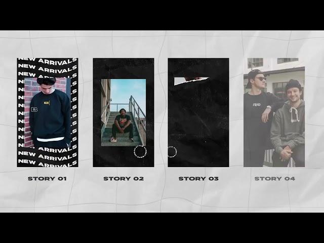 Hyped -  Streetwear Instagram Posts & Stories Pack for After Effects 2022