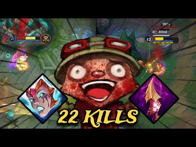 WILD RIFT TEEMO 0 DEATH IN MID LANE! (BUILD & RUNES)