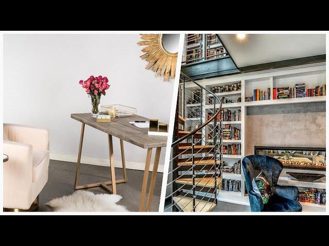 75 Concrete Floor Home Office Library Design Ideas You'll Love 