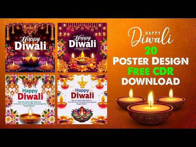 Diwali Poster Design CDR Free Download | Diwali Design CDR Free Download | #Diwali #shanitechguide