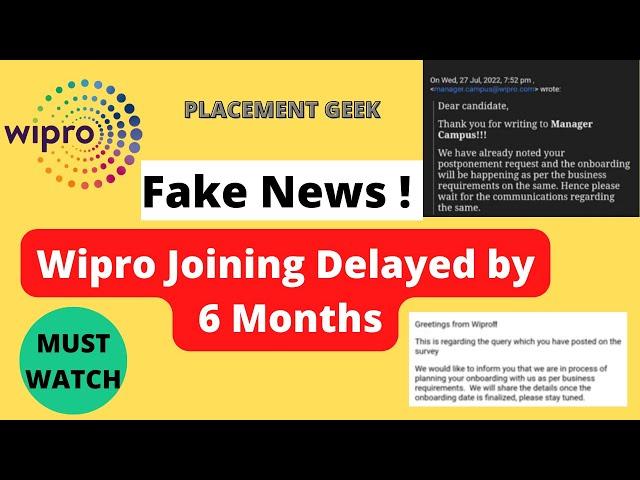 Wipro Onboarding New Update | Wipro Joining Delay | Wipro Elite and Turbo Joining