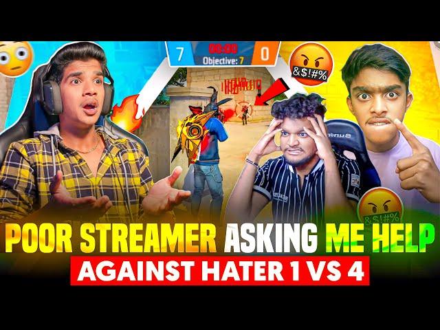 POOR STREAMER CRYING| AGAINST HATER| 1 VS 4 SERIOUS MATCH| FREE FIRE IN TELUGU #dfg  #freefire