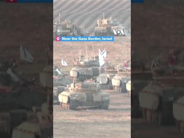 Israeli Tanks on Gaza Border as Tension Mounts #shorts | VOA News