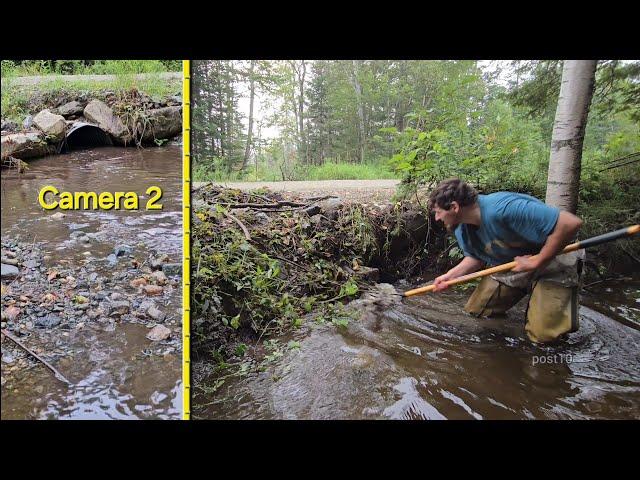 Unclogging Culvert With Large Mud Buildup