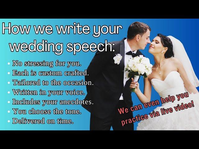 How we write custom wedding speeches! Wedding speech writing services from Ghostwriters Central!