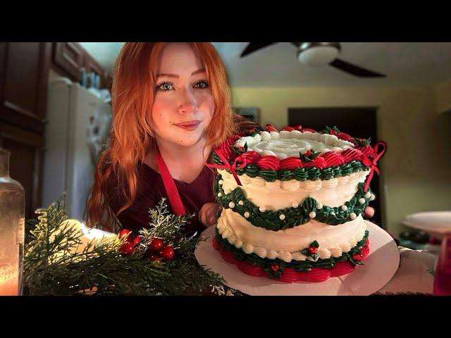 ASMR Baking a Vintage Christmas Cake (Close Whispered Voiceover)