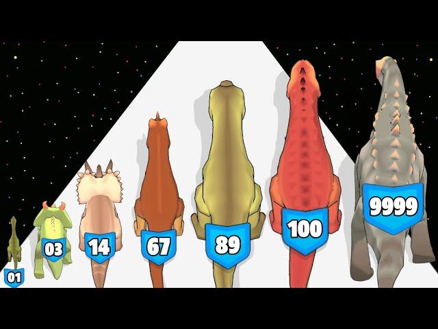 Dinosaur Battle Merge Fight - Level Up Dinosaur Max Level Gameplay (Dinosaur Evolution)