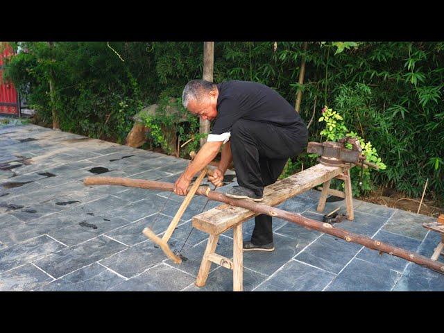 See how an old carpenter uses mortise and tenon joints to connect hammer handles