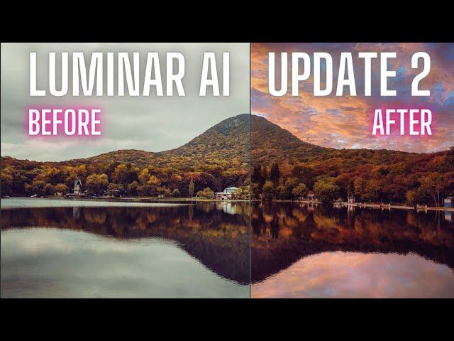 Luminar AI update 2 review and new sky reflection features in Sky AI.