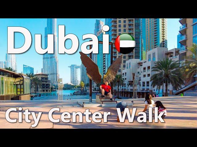 Life in Dubai Downtown Beautiful Day Walking Tour 2023 4K