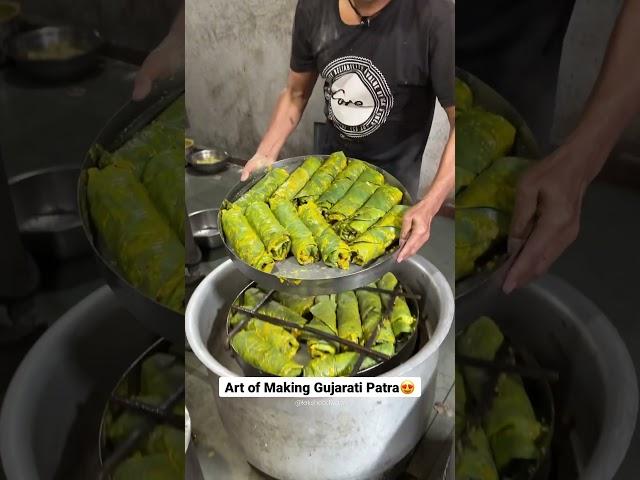 Art of Making Gujarati Patra #shorts #indianstreetfood