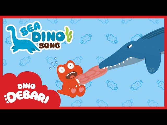 Which dinosaur lives down under the sea? Elasmosaurus, Kronosaurus? | Sea Dino Song | DebariTV