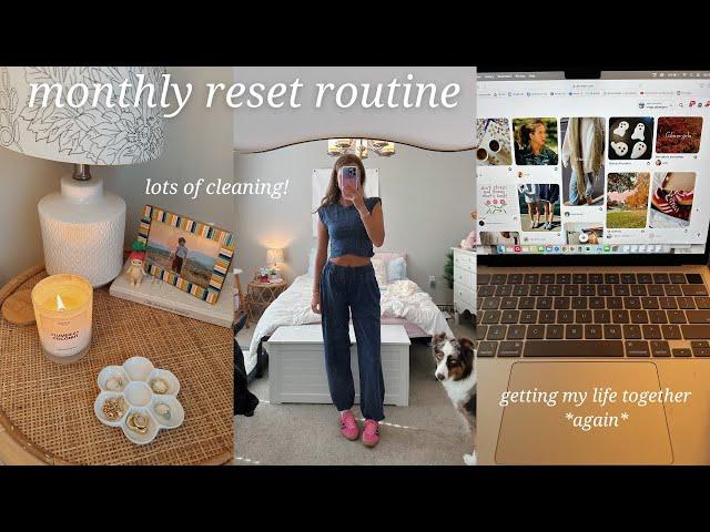 monthly reset routine  cleaning, setting goals, pinterest, & getting ready for fall!