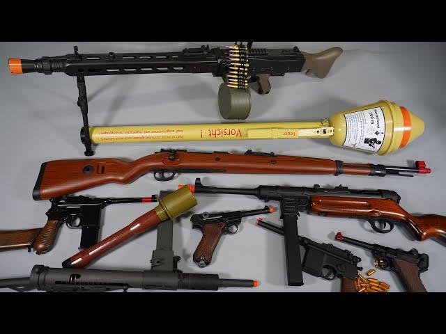 WW2 Toy Gun Airsoft - Nerf Gun - German Army Toy Weapon - MG42 - Panzerfaust-Kar98k-MP40-Luger P08